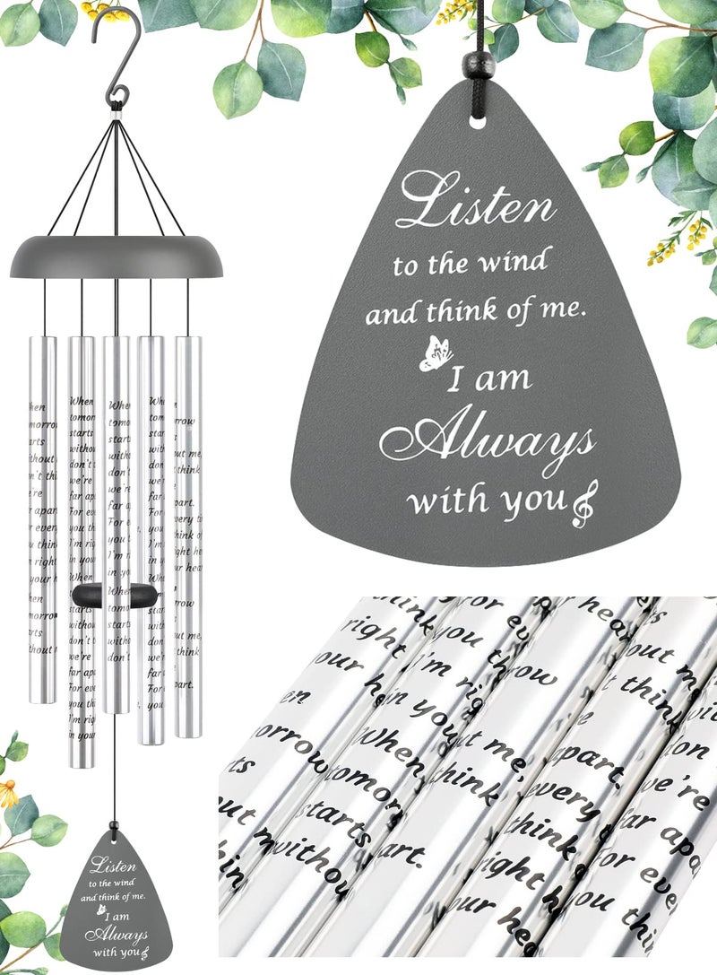 Fabuday Memorial Gifts Wind Chimes for Outside - Sympathy Wind Chimes for Loss of Loved One Prime  Bereavement Gifts in Memory of Loved One  Sympathy Gift for Loss of Mother Father Condolence Remembrance Gray - Image 1